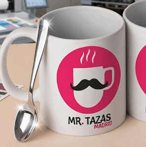 Tazas personalizadas acabado mate elegante con logotipo corporativo