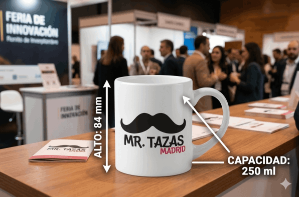 Tazas de 250ml para cafeterías personalizadas con logo en Madrid.