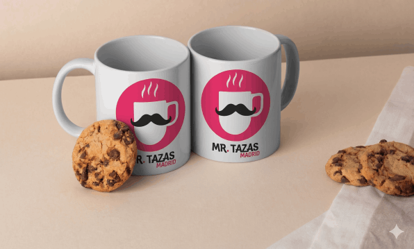 Tazas de cerámica blancas brillo personalizadas de 350ml para regalos de empresa