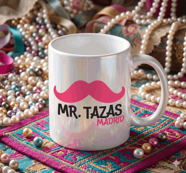 Taza perlada personalizada de cerámica AAA de alta calidad.